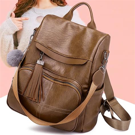 aliexpress leather backpack